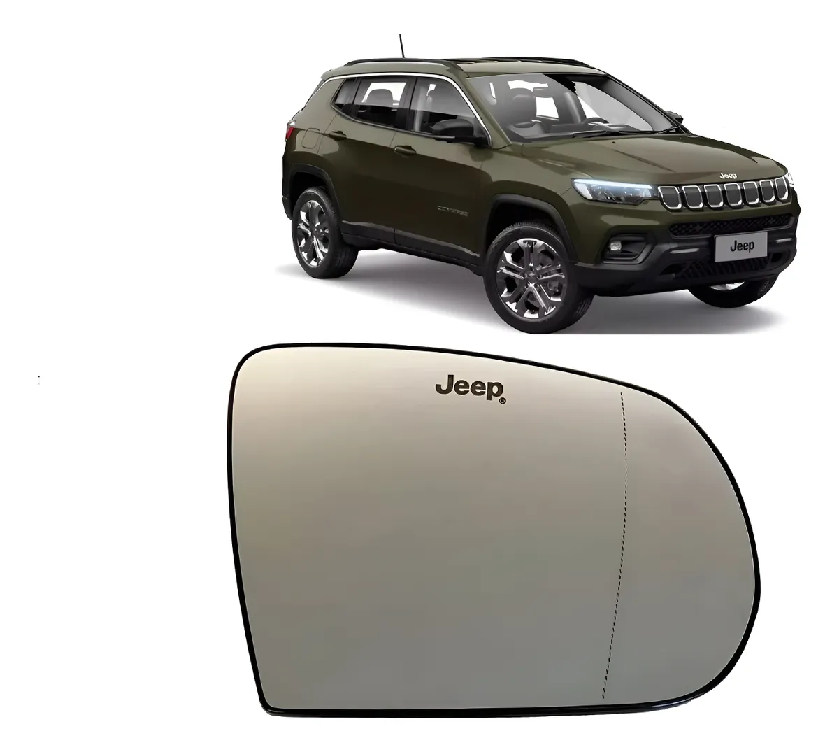 Espejo retrovisor, vidrio con base