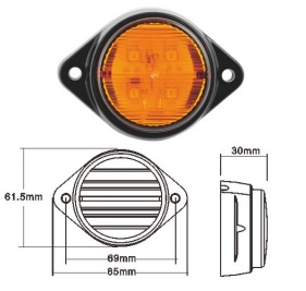 FAROL LATERAL UNIVERSAL LED CON BASE AMARILLO