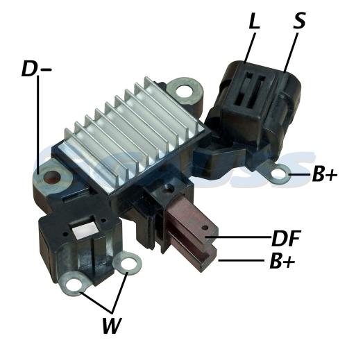 Regulador de voltaje alternador con porta carbones