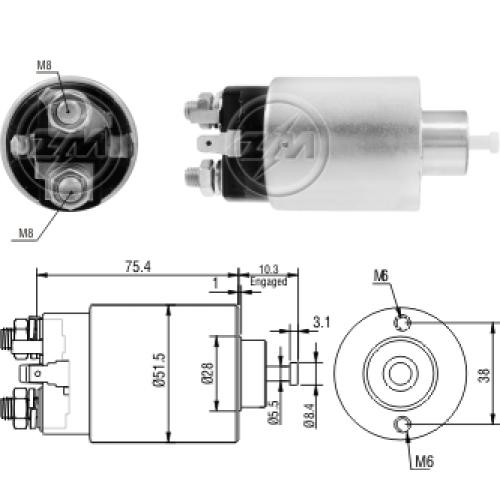 AUTOMATICO ARRANQUE HYUNDAI ACCENT 1.5D 1.6D JAC J3 ZDY 1289 12V (SIMIL 361202A100)