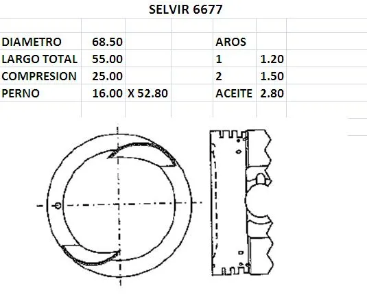 PISTONES  68.50mm DAEWOO DAMAS-TICO  STD TIK