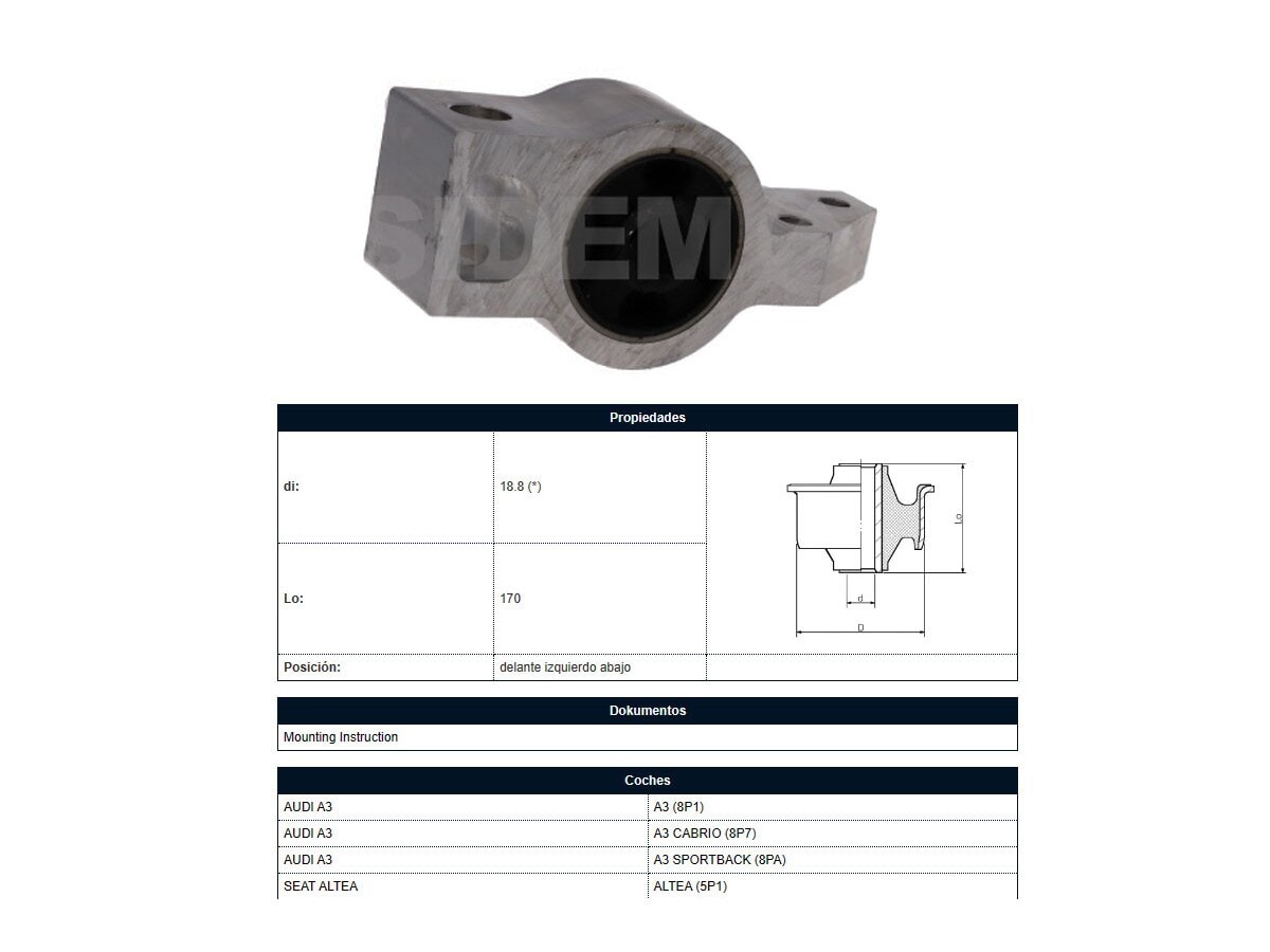 Soporte Parilla Volks Vento 07-10 Izq