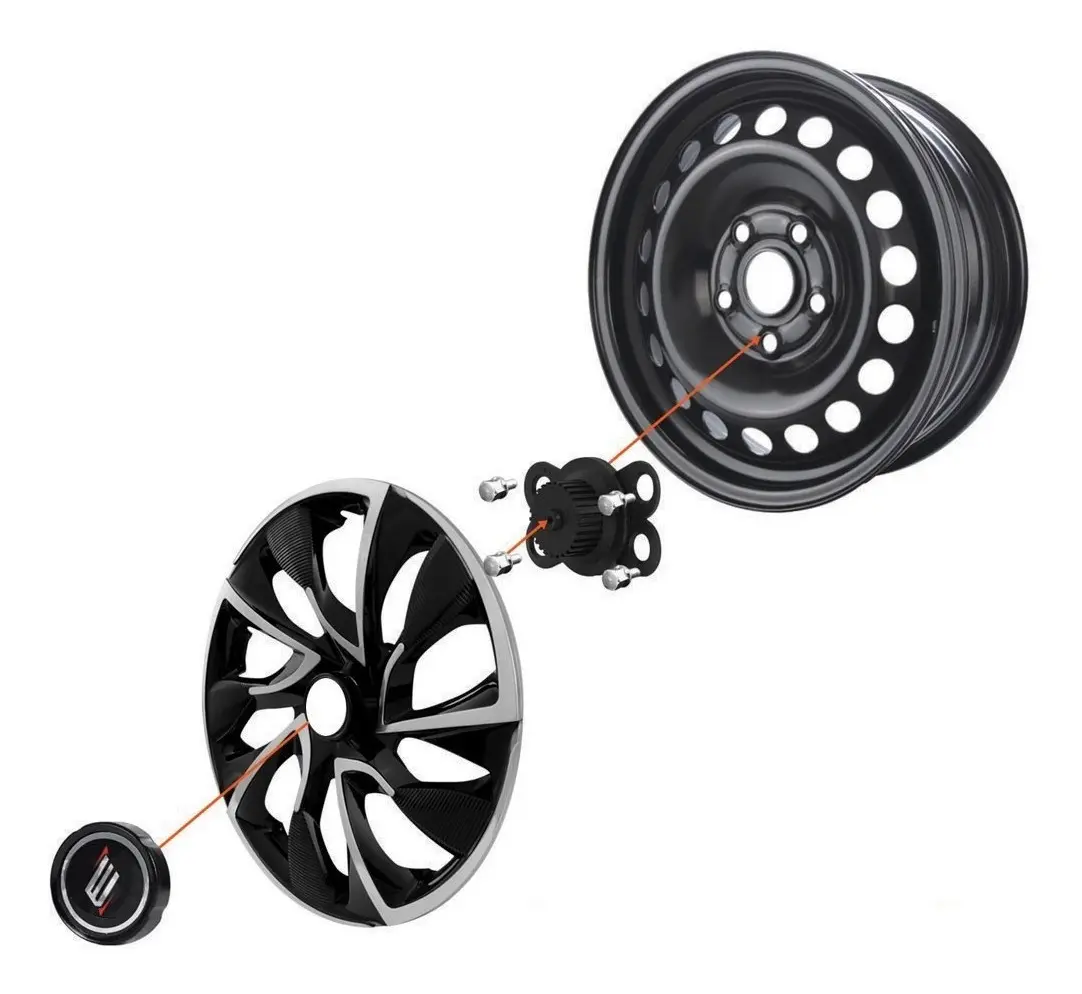 Juego 4 Tazas Rodado 13 Spider Argo Fiat Mobi Uno Siena Paliode