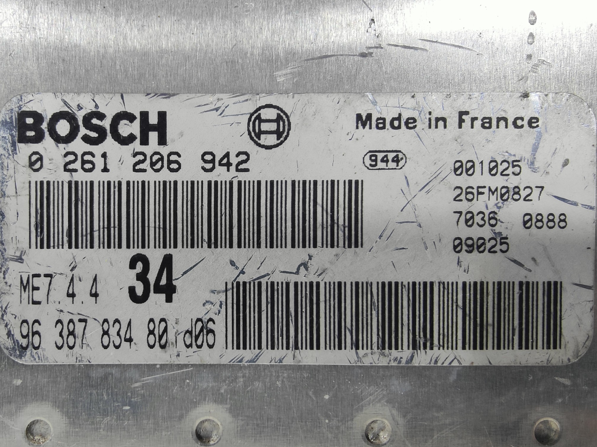 ECU de motor Peugeot 206 1.6 16V 2000, Ref: 8161-K3B6