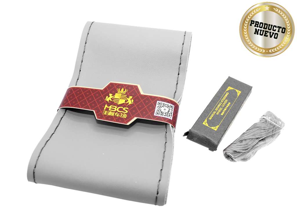 Funda de volante ecológica de cuero gris para coser
