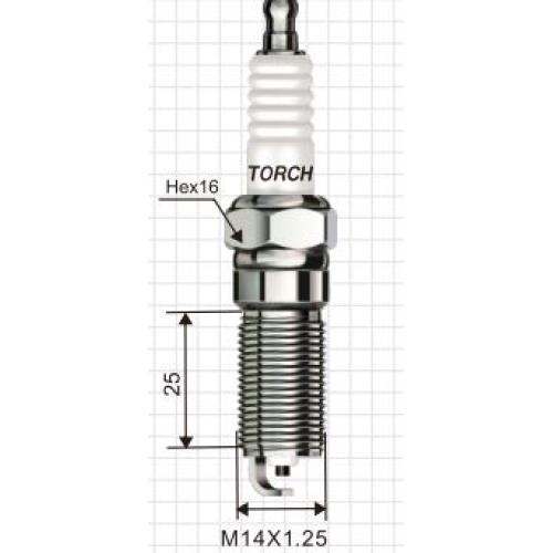 BUJIA TORCH IRIDIUM = EQUIVALENTE NGK TR5A-13 BOSCH HR8ME CAPTIVA 2 4 14(1.25)X25 EXAG 16