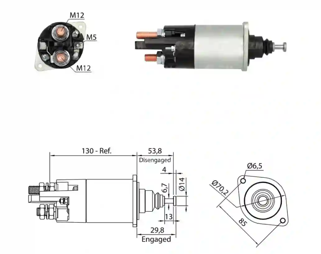 Solenoide de arranque 24V