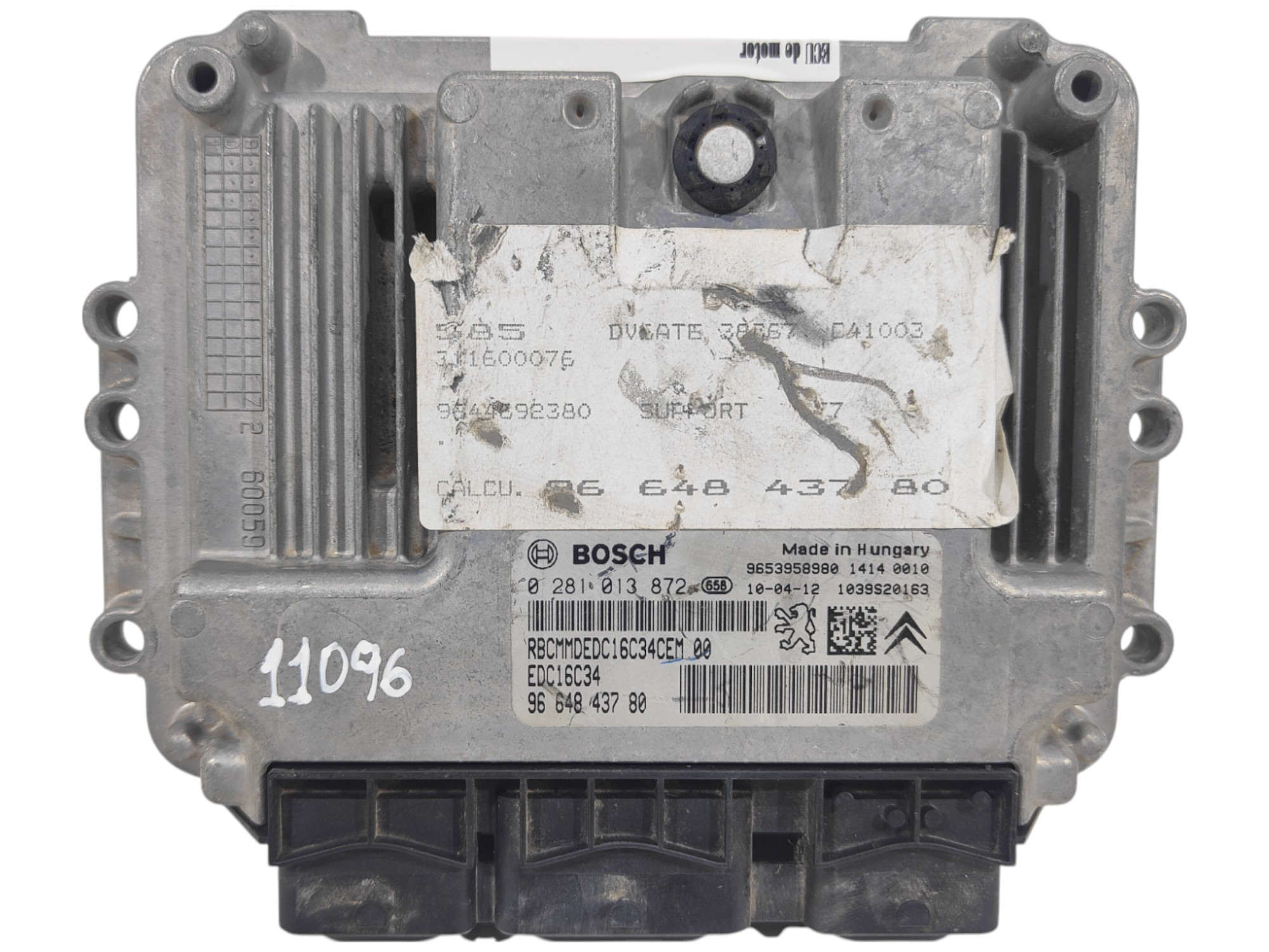 ECU de motor Peugeot Citroen 1.6 HDI 2010, Ref: 11096-K3C5