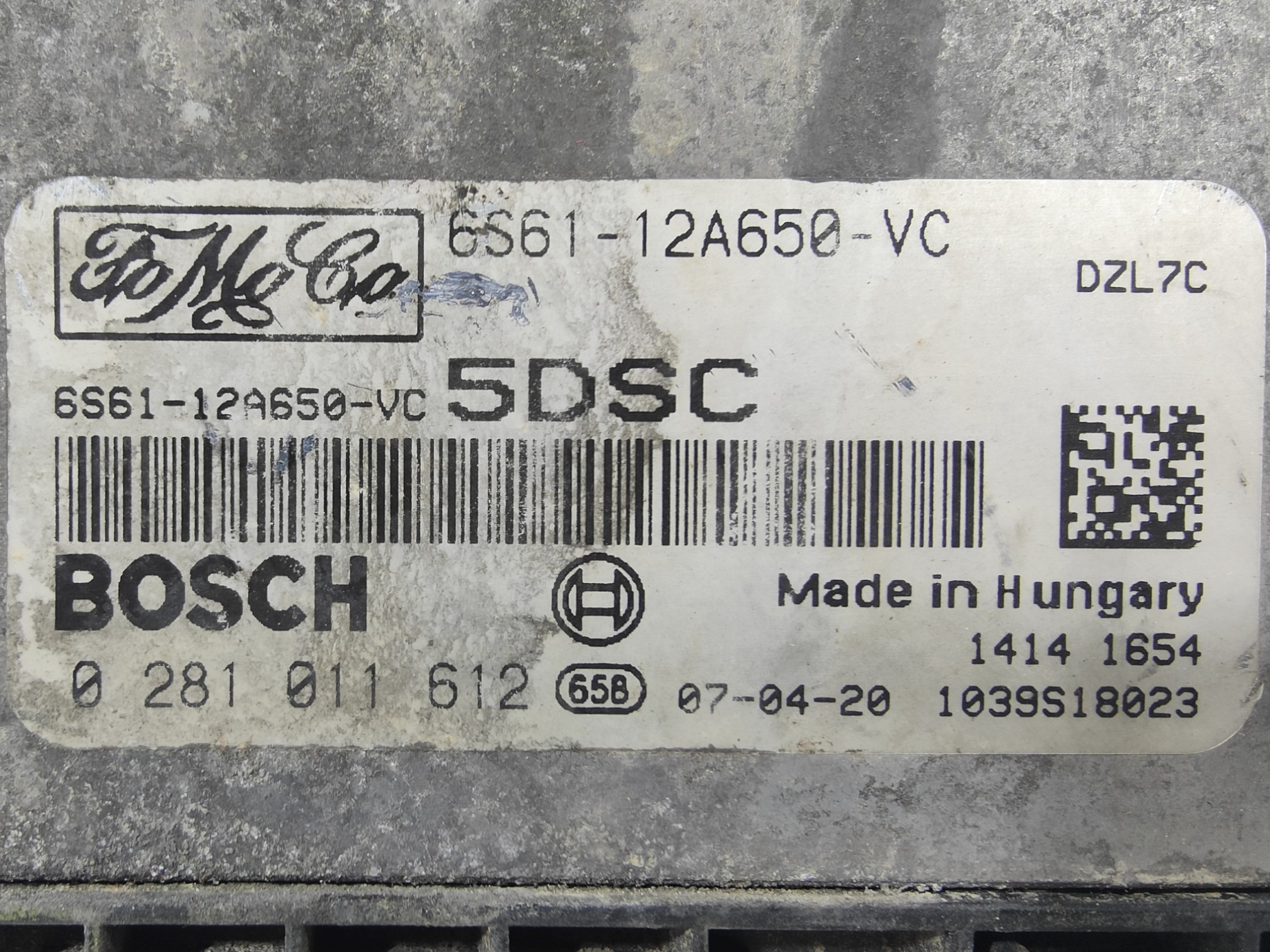 ECU de motor Ford FIESTA 1.6 TDCI 90HP 2007, Ref: 11061-K3C9