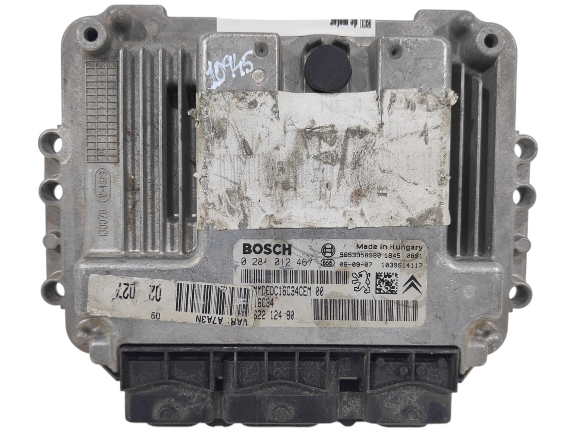 ECU de motor Peugeot 207 1.6 HDI 2006, Ref: 10945-K3B8