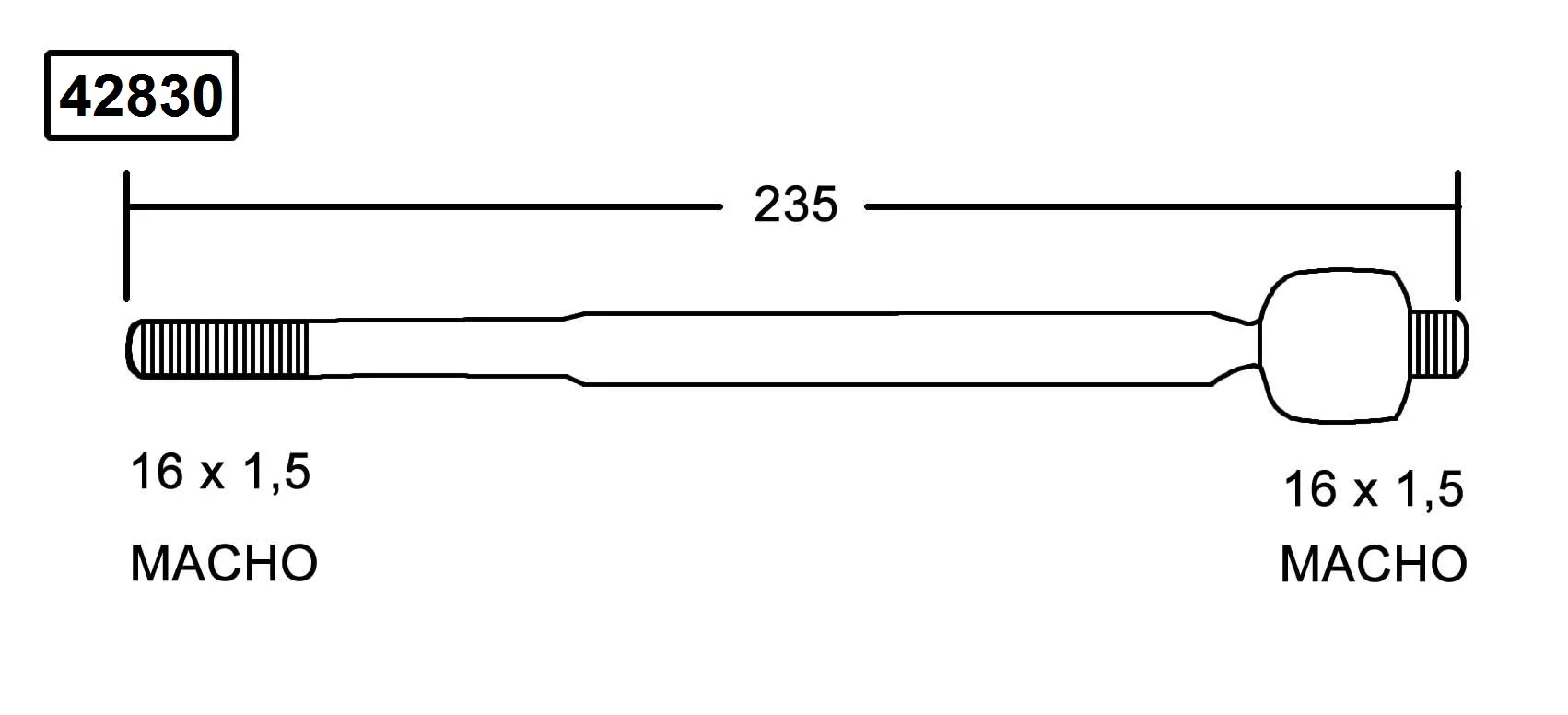 RACK END HYUNDAI ACCENT 11 CTR