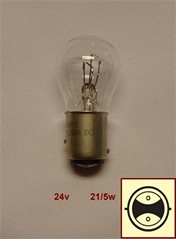 LAMPARA 24V 21/5W 2 POLOS P/DESPAREJAS (TRIFA)