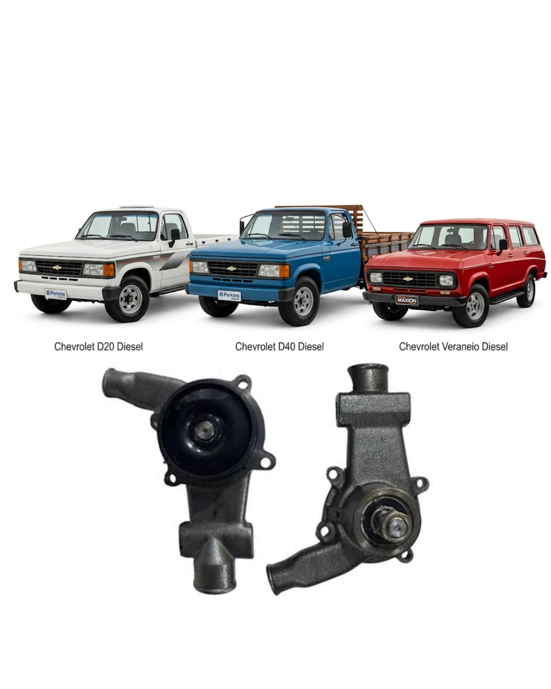 Bomba de Agua VMG – Chevrolet D20, D40 & Veraneio Diesel (Modelos 1985 a 1996)