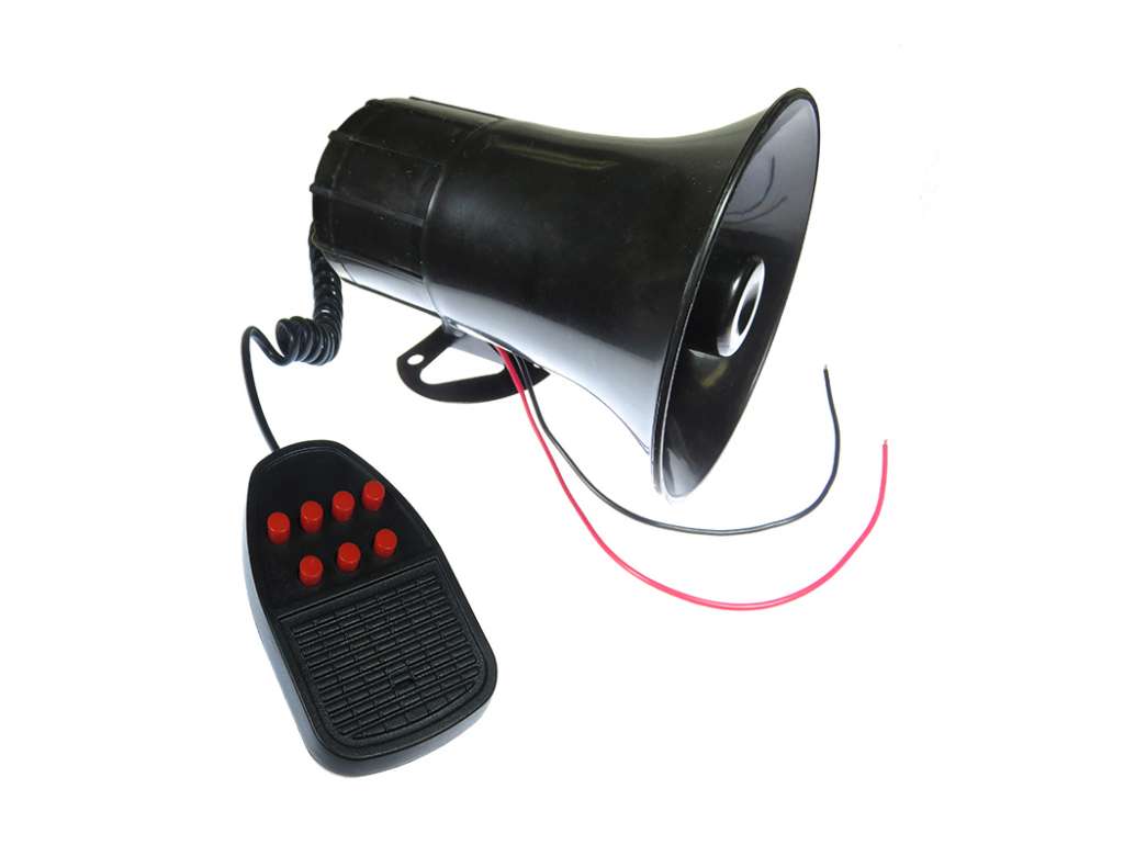 Sirena de alarma universal 12V 50W 7 tonos con micrófono