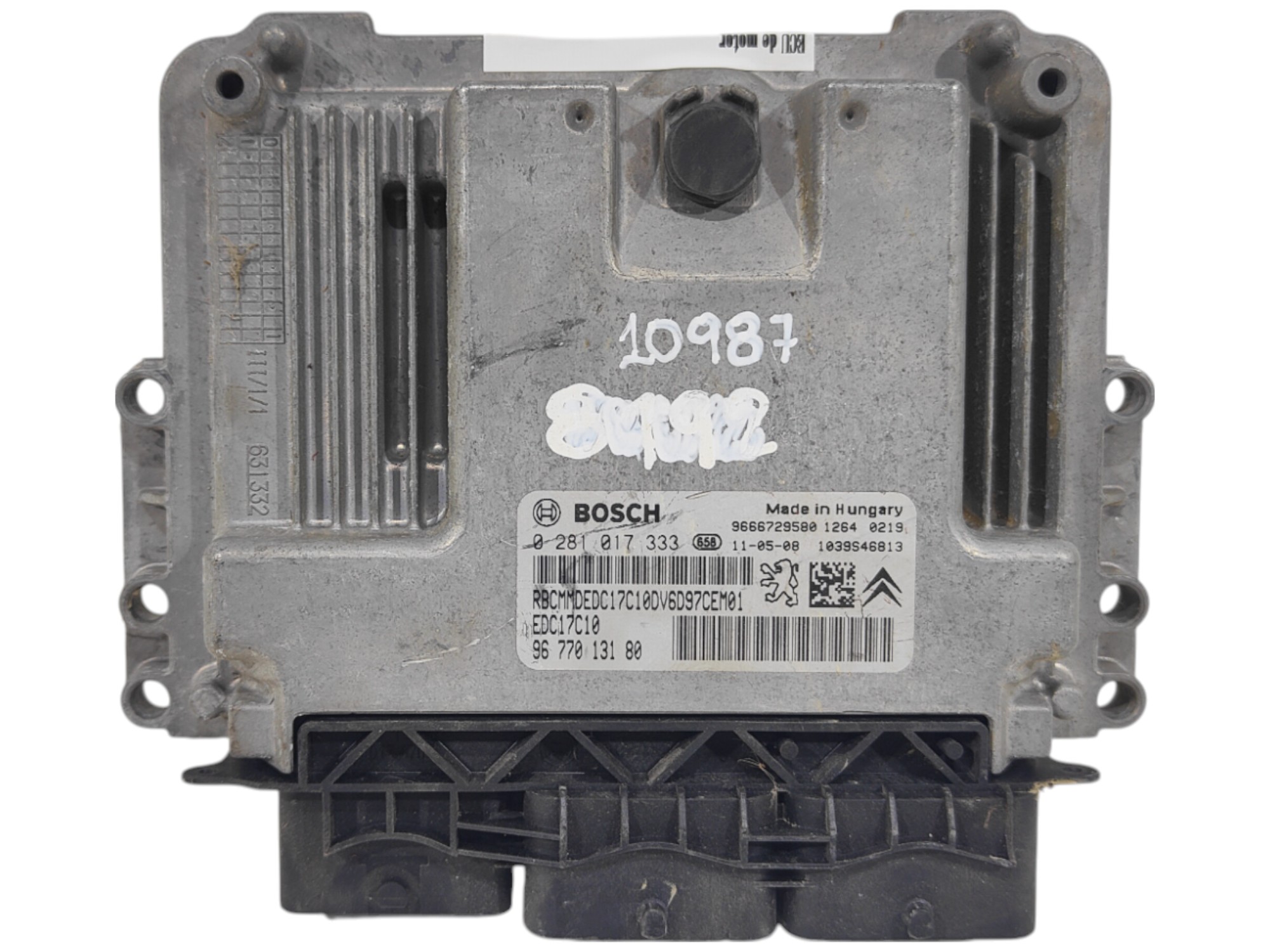 ECU de motor Citroen C3 PICASSO I 1.6 HDI 68KW 92CV L4 16V 2011, Ref: 10987-K3B12