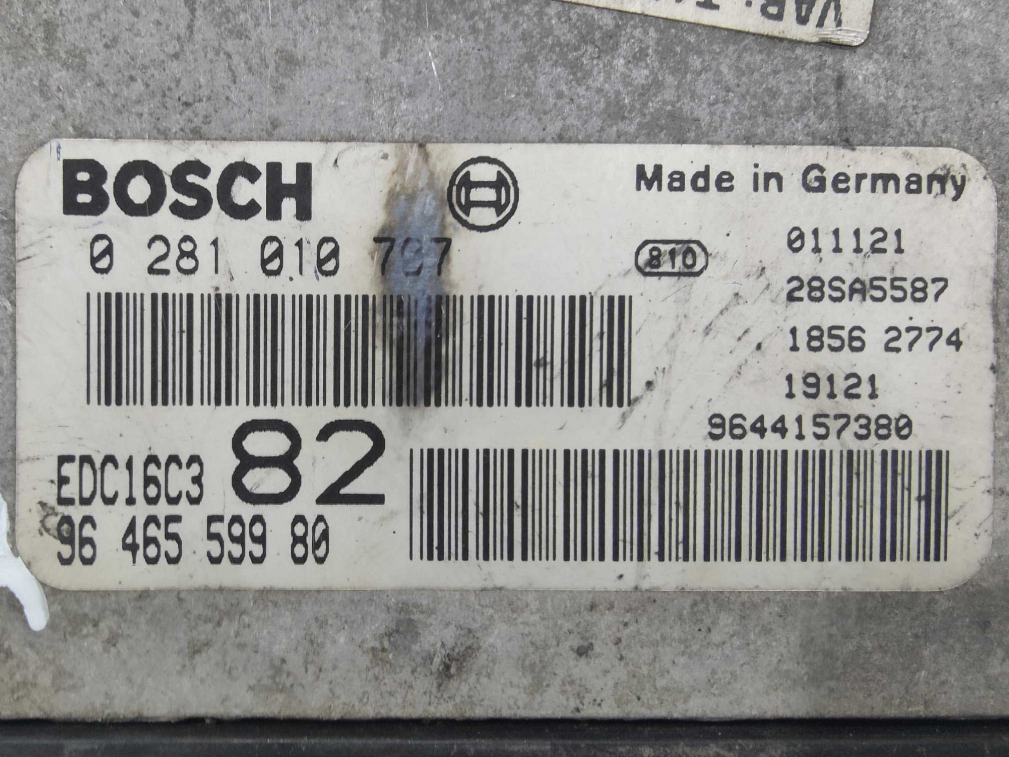 ECU de motor Peugeot 206 1.4 HDI 2001, Ref: 11044-K3C10