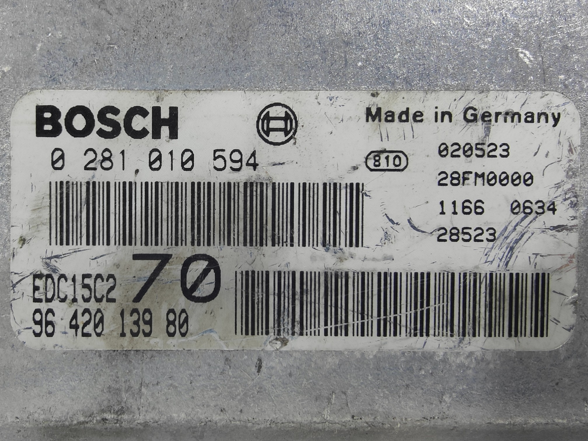 ECU de motor Peugeot 206 2.0 HDI , Ref: 8185-K3B2