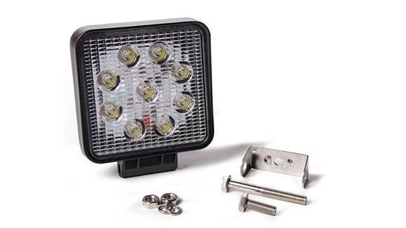 FARO CAMINERO LED CUADRADO 9 LEDS 27W 12/24V 10X10CM