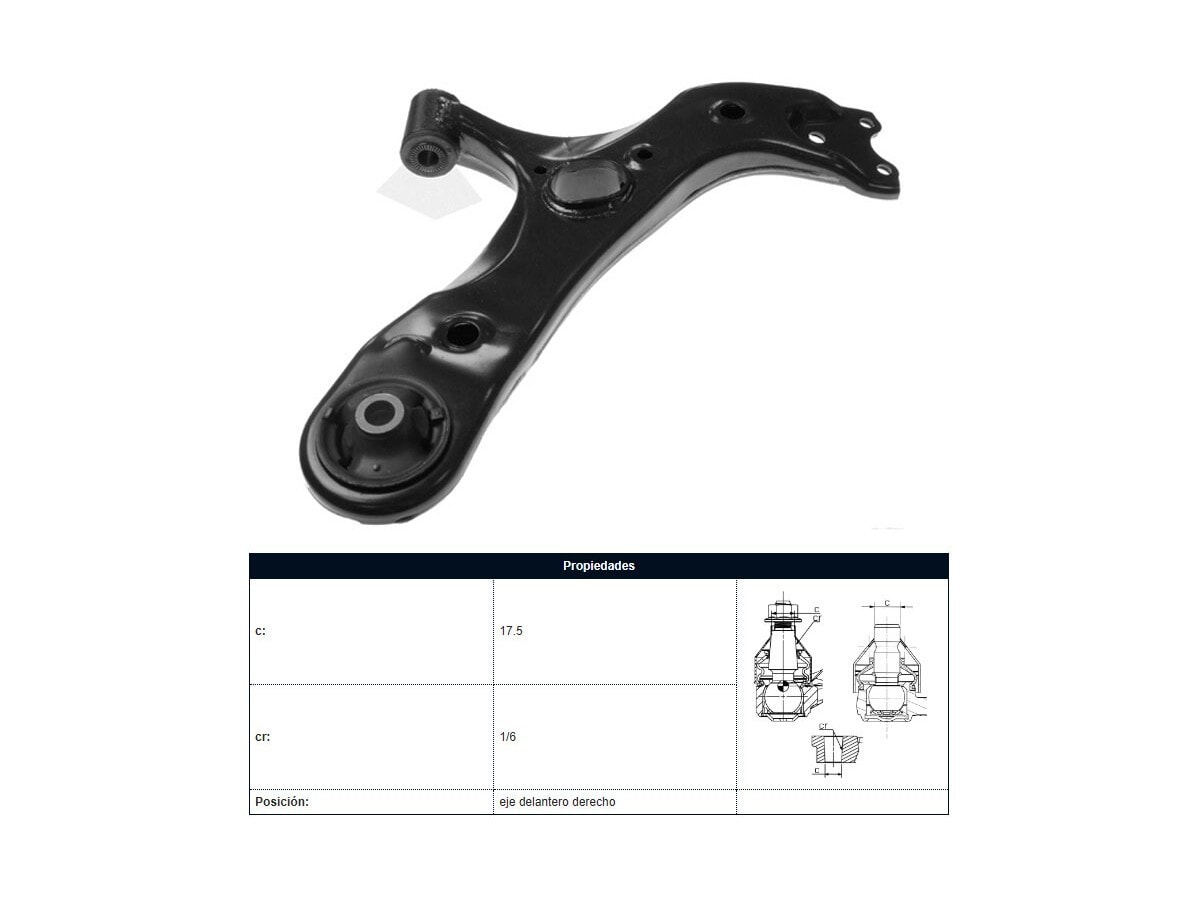 Parilla De Suspension Delantera Toyota Corolla 15-25 Der