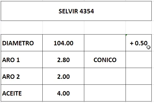 AROS 104.0mm HYUNDAI HD65-78 0.50 (4mm)