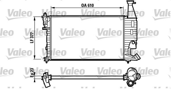 RADIADOR AGUA MOTOR BERLINGO PARTNER NAFTA 1.4 CON DEPOSITO CUELLO LARGO Y SEGURO DE ALAMBRE VALEO [VALEO]