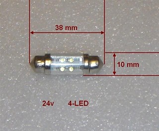 LAMPARA 24V TUBULAR 4 LED (10 X 38) SUN