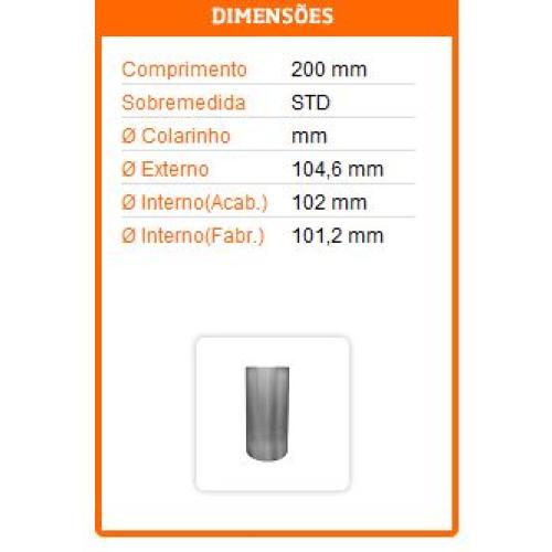 CAMISA CUMMINS SERIE B 6BT 6BTAA 5 9 JSB ELECTRONICO 200X104 6X102 UC4598 STD RIOSULENSE