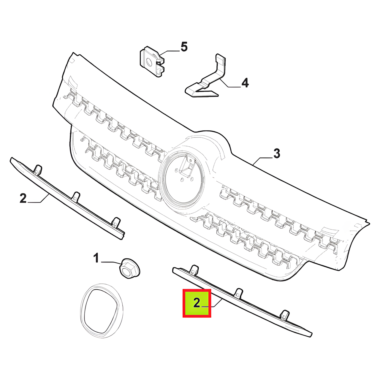 MOLDURA PLATA DE CARETA IZQ. -ORIGINAL