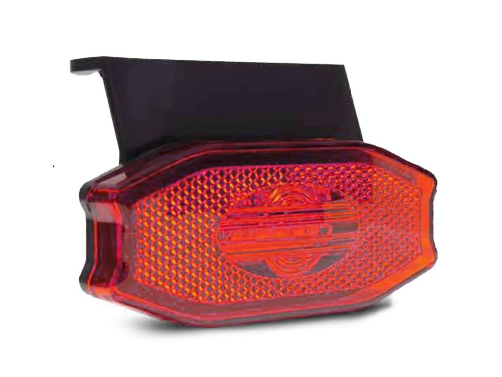 FARO LATERAL UNIV. RECT. ROJO LED 12V/24V C/SOPORTE