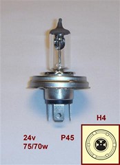 LAMPARA 24V H4 P45 75/70W NAITE