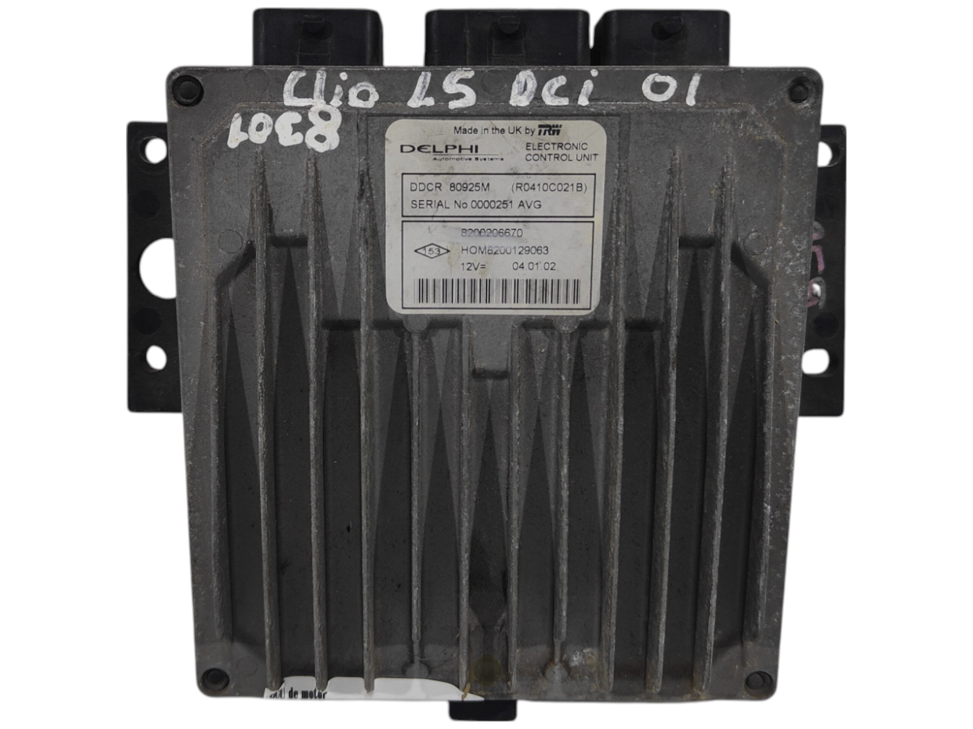ECU de motor Renault Clio II 1.5 dCi 2002, Ref: 8301-K3B8
