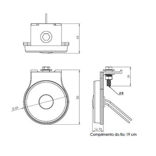 FAROL IMP. LED LAT. RED. CRISTAL FLEX.12/24V