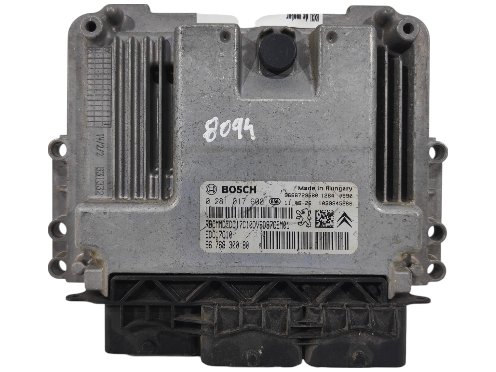 ECU de motor Citroen C3 1.6 HDI 92CV , Ref: 8094-K3B6