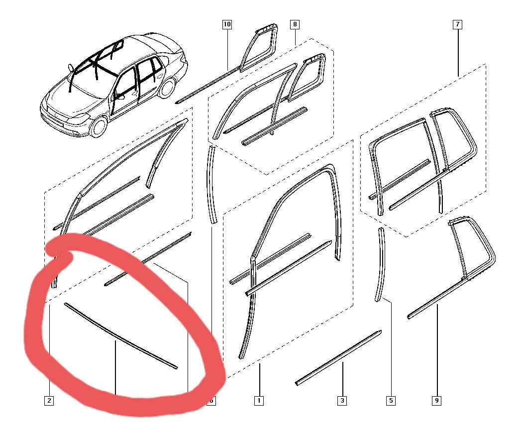 Moldura Parabrisa Renault Symbol Original