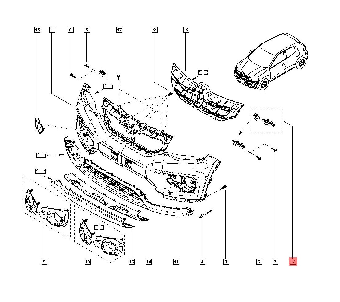 SOPORTE PARAGOLPE DELANTERO RENAULT KWID JUEGO// ORIGINAL [ORIGINAL RENAULT]