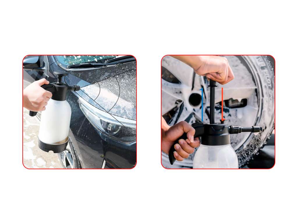BOTELLA A PRESION UNIV. PISTOLA ESPUMA LAVA AUTOS 2 LITROS