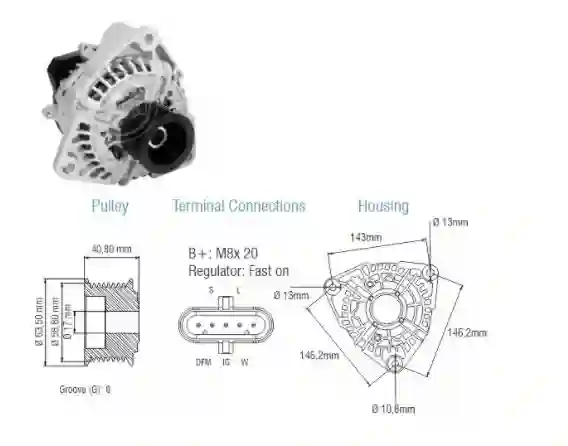 ALTERNADOR MB-VW 24V (80A)