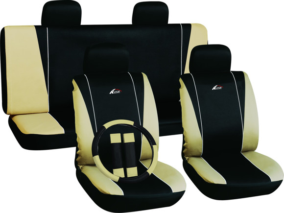 KIT JUEGO DE FUNDAS CUBRE ASIENTO + CUBRE VOLANTE