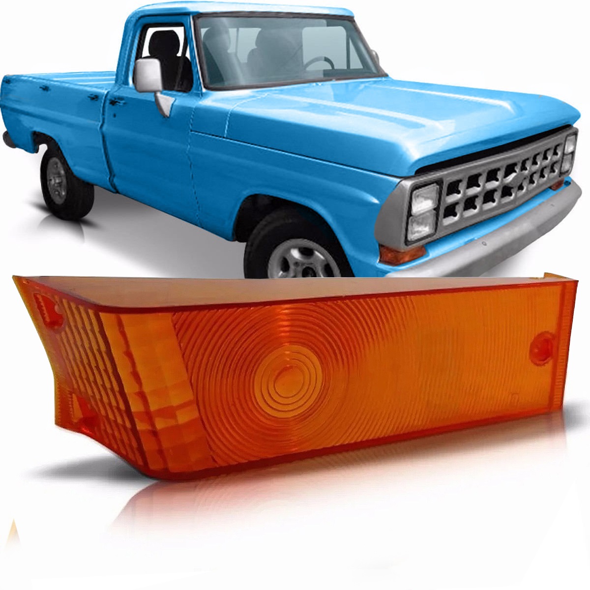 Acrilico de Señalero Ambar Ford F1000 / F4000 Derecho 1988 1991