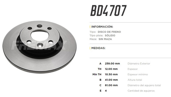DISCO DE FRENO RENAULT SANDERO/LOGAN 1.4/1.6 8V 07-1.5DCI
