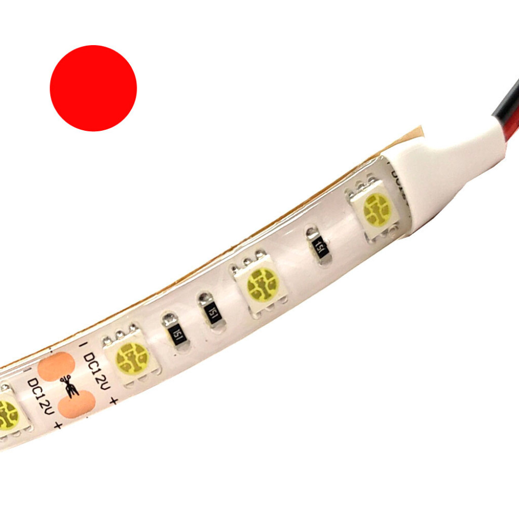 LAMPARA - CINTA LED ROJA 12V ROLLO 5 METROS