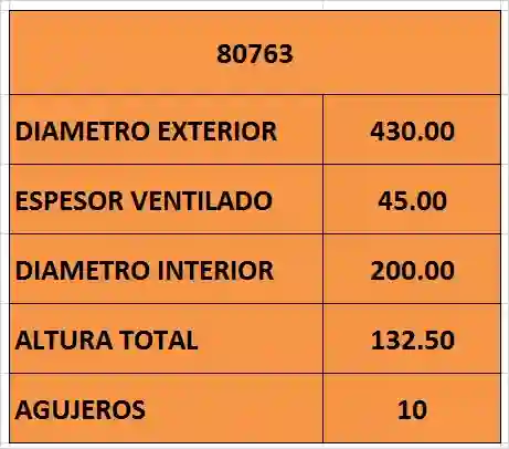 DISCO FRENO 430mm 10 AGUJEROS HOWO T7H DEL/TRA