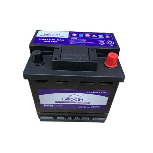 BATERIA LEOCH 12V 80A POSITIVO DER. STARSTOP 50AH GAMA BAJA 540CCA 207X175X190 2años