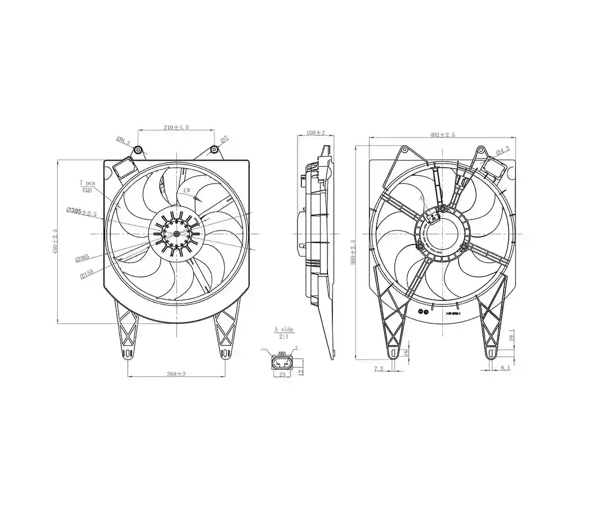 ELECTRO AGUA FIAT FIORINO-MOBI C/AIRE GAUSS 384mm