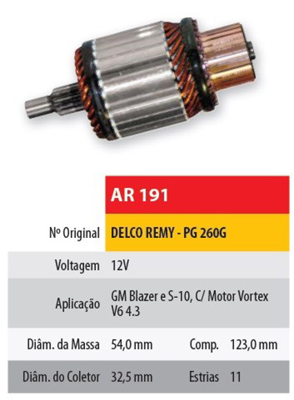 INDUCIDO 12V DELCO PEUGEOT 260-CHEVROLET S10 MOTOR VORTEX V6
