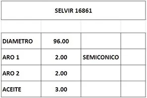 Juego de aros de pistón estándar para motor 3.0TD, diámetro 96.0mm