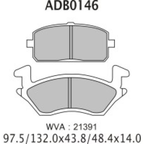 JGO. PASTILLAS FRENO TOYOTA STARLET  (21391) 132X48X14-97X44X14MM