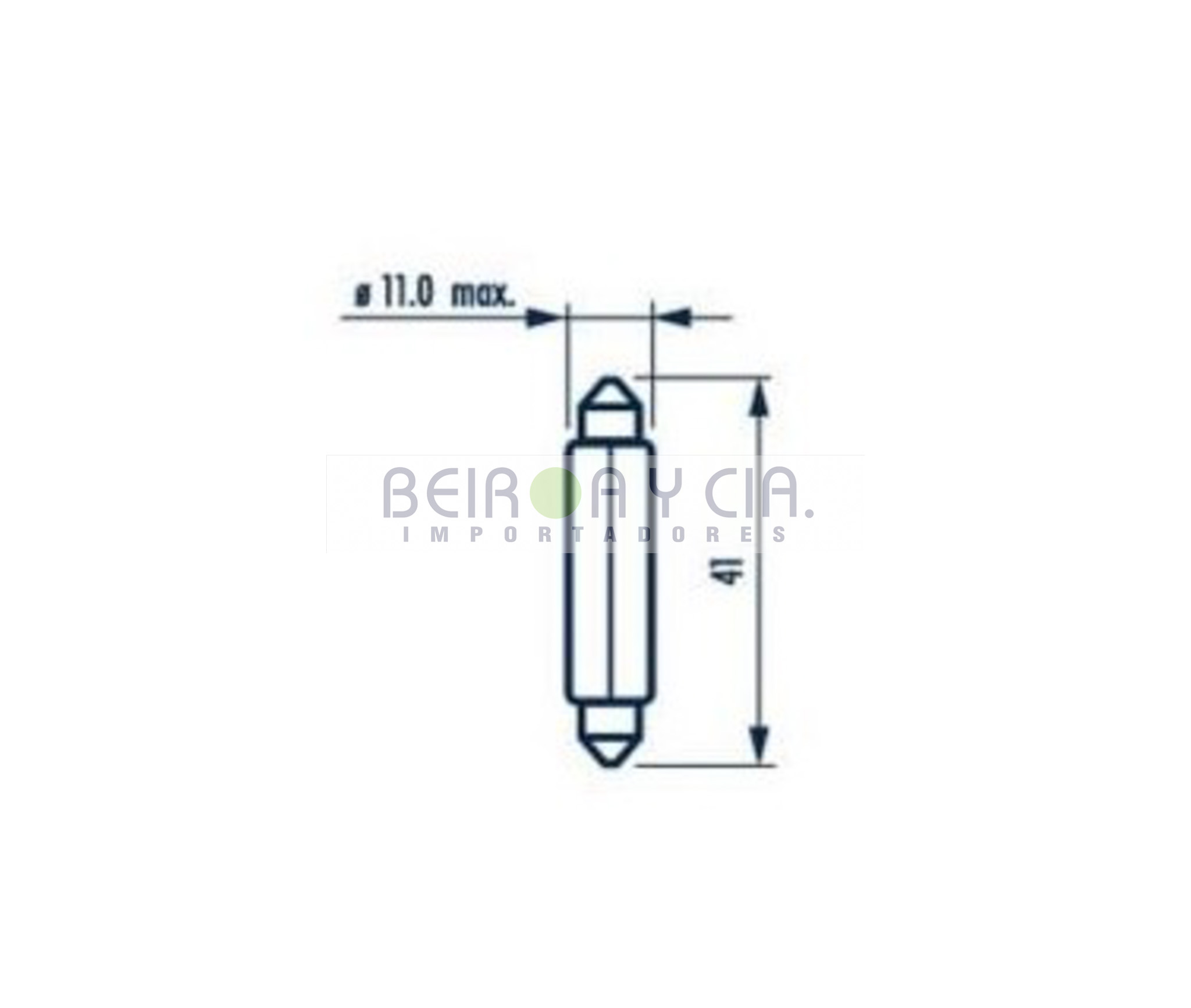 LAMPARA NARVA 17314 12V 10W TUBULAR SV8.5 41X11