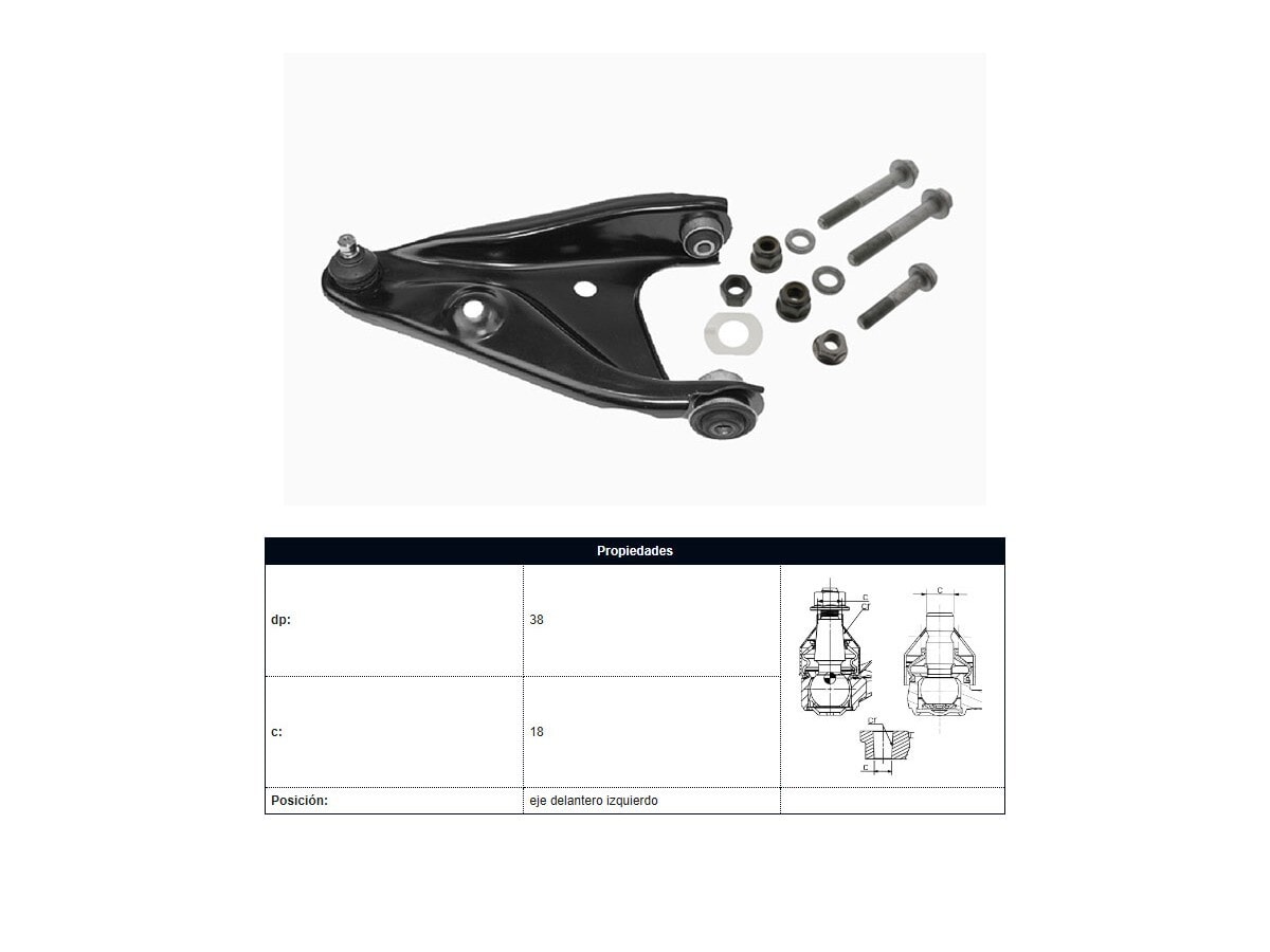 Parilla De Suspension Del Renault Sandero/Logan/Stepway 08-25 Izq