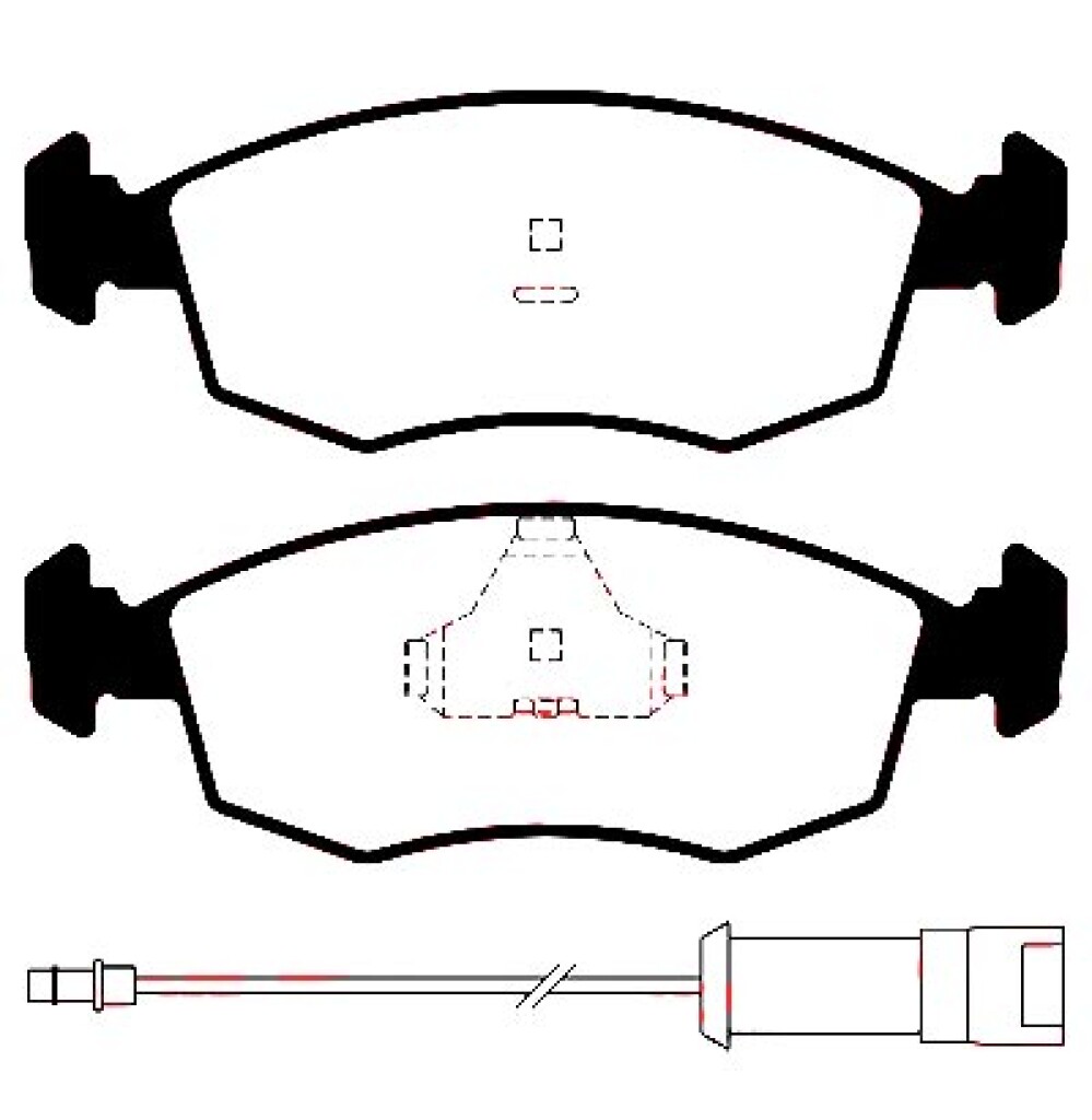 PASTILLAS DE FRENO VOLKSWAGEN POINTER ESCORT XR3 93- SENSOR BANANA LITTON